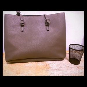 Large grey tote purse